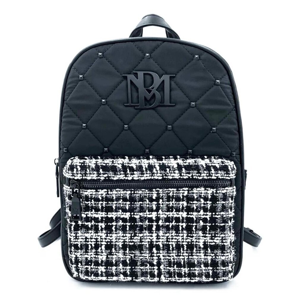 Badgley Mischka Wool Backpack Bag Black/white